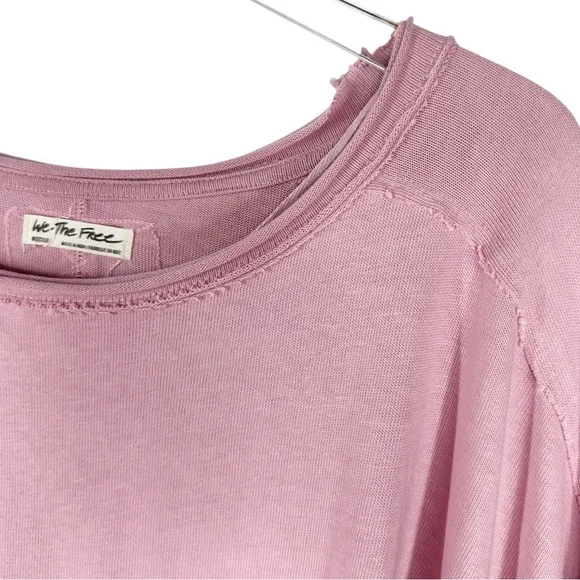 WE THE FREE Blossom Tee in Mauve Oversized Tee with Balloon Short Sleeve Medium - Picture 4 of 14